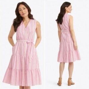 Draper James Loretta Shirtdress Pink Seersucker